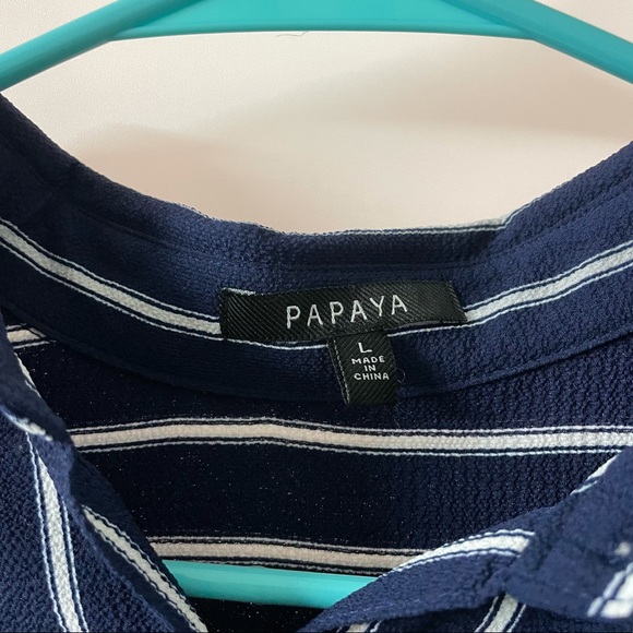 Blue striped button down top - Picture 2 of 3